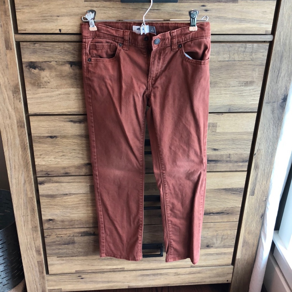 Old navy boys rust colored pants size 8. GUC